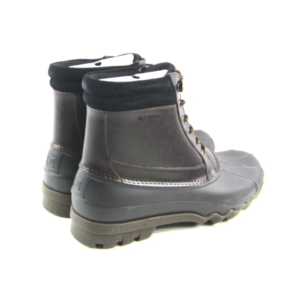 Sperry Brewster Men's Amaretto Brown Duck Rain Mud Winter Snow Boots Sz 10 M NEW
